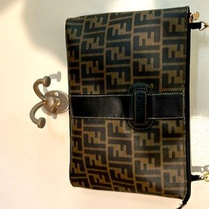 Fendi handbag around 11. 1/2 x 9 in great shape.  Fits a lot inside.